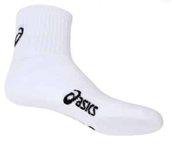 ASICS PACE QTR SOCK TRIPLE WHT -SZ. 8-11