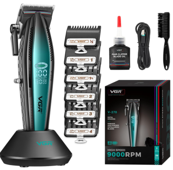 VGR 270 Hair Clippers for Men Professional, Low Noise Cordless High Speed 9000 RPM