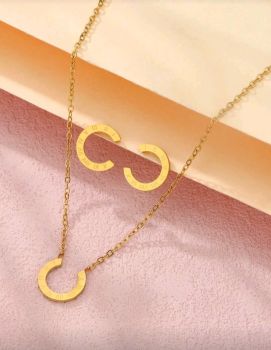 18K Gold Plated Necklace Set #Roman