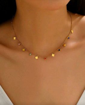 Minimal multi color necklace