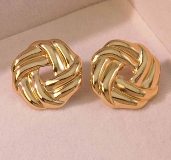 Gold Twisted Stud Earring