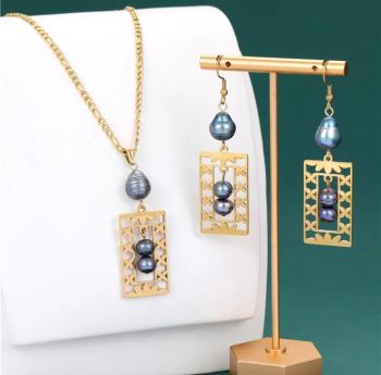 Hawaiian Pearl- 18k Gold Plated Jewelry Set #02