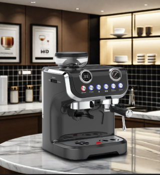 Espresso Machine with Built-In Grinder & Steam Wand