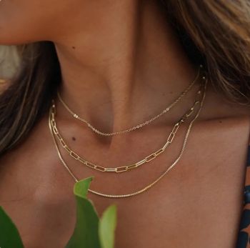 18K Gold Plated 3 Layer Necklace