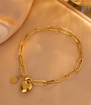 Paper Clip Heart Bracelet