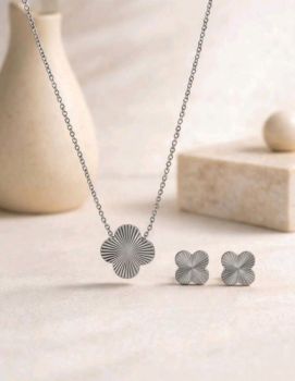 Stainless Lucky Clover Jewelry Set #08