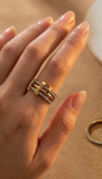 3 Ring Interlocked 18k Plated