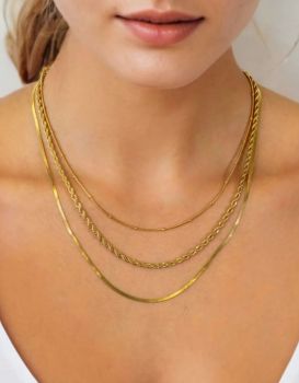 3 layered 18K Gold Plated Necklace #18KP3