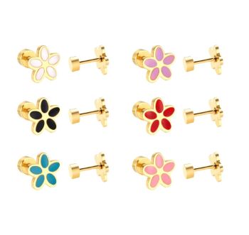 316L S.S Flower Flatback Earring