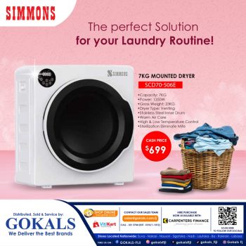 SIMMONS 7 KG CLOTHES DRYER WITH WALL MOUNT