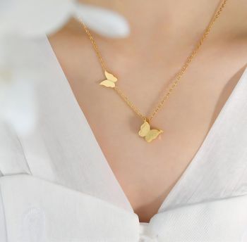 18K Gold Plated Butterfly Dainty Necklace