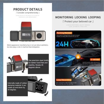 3 Channel 4K Car Dashcam