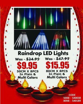 Diwali Raindrop LED Light - 50CM X 8PCS