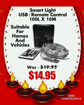 Diwali Smart Light. USB  Control  100Light X 10M