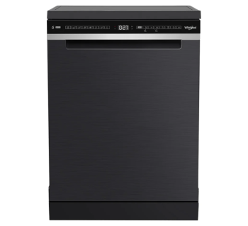 WHIRLPOOL 60cm Power Clean Pro Maxi Tub 14 Place Setting Free Standing Dishwasher - Black