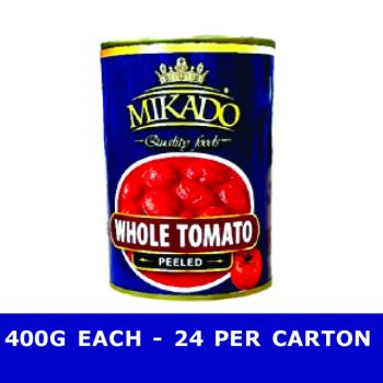 Mikado Whole Tomato. 400G Each. 24 Per Carton