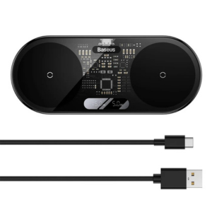 BASEUS DIGITAL LED DISPLAY 2IN1 WIRELESS CHARGER 20W