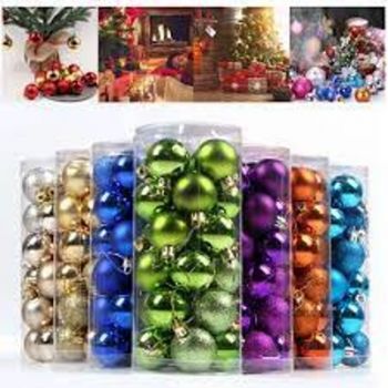 Christmas Decor Balls 24pc 6cm asst