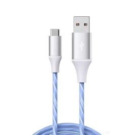 Laser 1m Type-C to USB LED Charge Cable, Blue