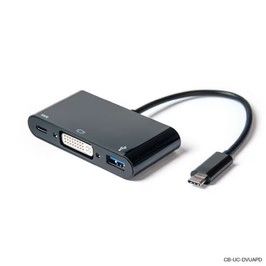 Laser USB-C Multiport Adapter to DVI/USB 3.0/USB-C w/ Power Delivery, 60W