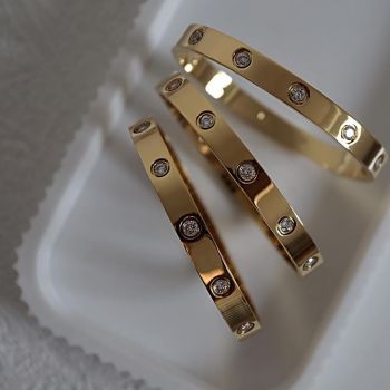 Stainless Steel Gold Bangle 