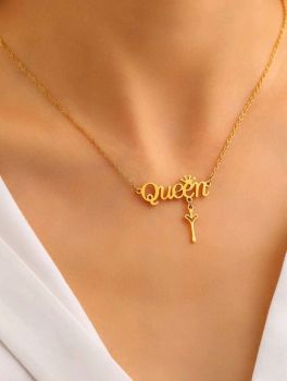 Queen Crown Letter Necklace