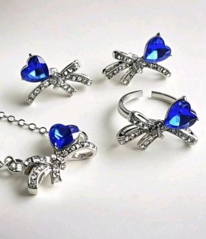 4pcs Royal Blue Jewelry Set