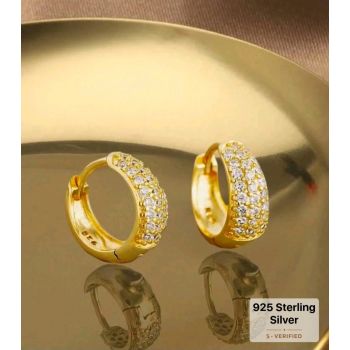 1 Pair S925 Gold Sterling Silver Earring