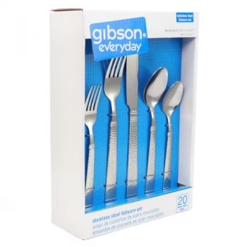 Gibson Everyday 20pcs Prato Stainless Steel Flatware Set - Silver
