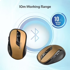 Promate Universal Wireless Mouse, Side Scroller Buttons, Gold, Wty: 24M
