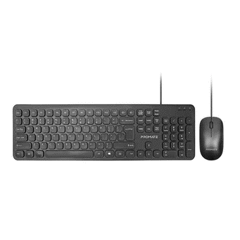 Promate Ultra-thin Wired Keyboard, Mouse Combo, English