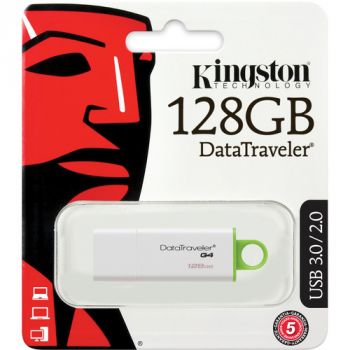 Kingston 128GB USB 3.0 DataTraveler I G4 Flash Drive (Green)