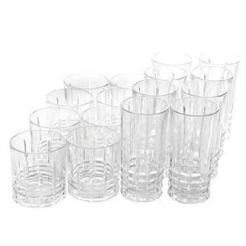 Gibson Home 16pcs Jewelite Dof & Tumbler Set - Clear