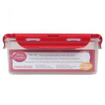 Food Storage Container - Rectangular / 1.42 Litre (With 4 Sided Clip Lock Lid) Microwave / Dishwasher & Freezer Safe (Betty Crocker)