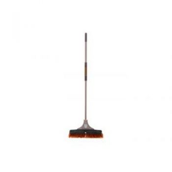 Black & Decker Indoor/Outdoor Push Broom / Handle: 150cm Head: 45 x 8cm (Steel Support Brace) Self Locking Ratchet (Soft Bristles No Scratches)