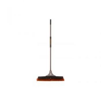 Black & Decker Indoor/Outdoor Push Broom / Handle: 150cm Head: 60 x 8cm (Steel Support Brace) Self Locking Ratchet (Soft Bristles No Scratches)