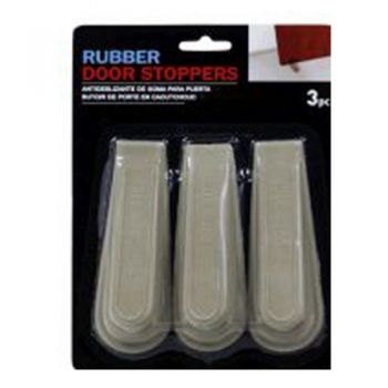 Rubber Door Stopper / 12cm (Pack of 3) 2 Assorted Colours