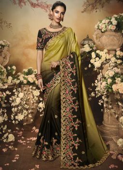 Suhani Padding Saree - Black With  Brown