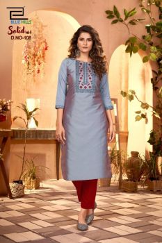 Blue Hills Kurti- Silver– 4XL