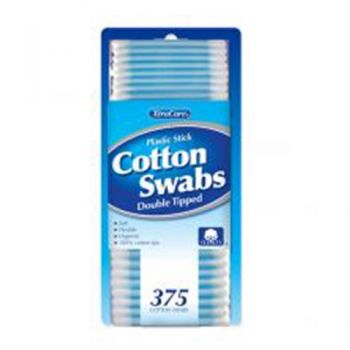 XtraCare Cotton Swabs / Pack of 375 (Double Tipped on Plastic Stick) 100% Cotton Tips