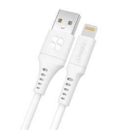Promate USB-A to Lightning Flexible Charge Cable, 2m, White