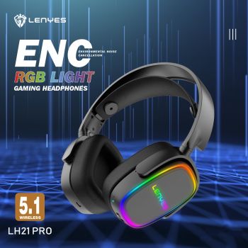  Noise Cancellation Wireless Headphones with RGB lights