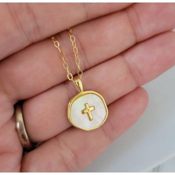 14K Gold Plated Cross Necklace