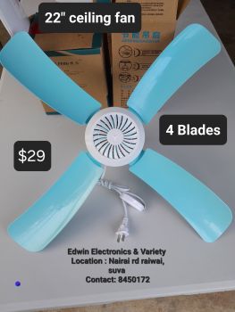 22' ceiling fan  - 1 speed 