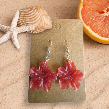 Resin Flower Hook Earring 