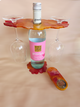 Resin Wine Butler, Bottle Opener & Coaster Set