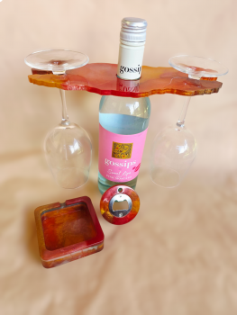 Resin Wine Butler, Bottle Opener & Ashtray Set