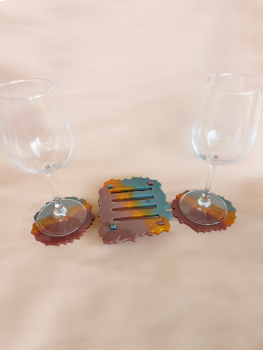 Handmade Resin Coaster & Rack Set