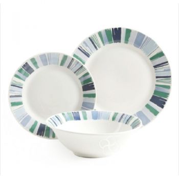 Gibson Home 12pcs Fine Ceramic Dinnerware Set - Orleans Blue