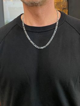 Stainless Silver Figaro Necklace 